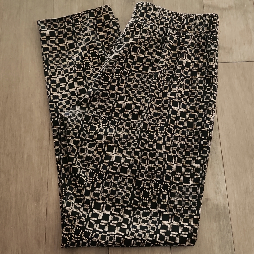 Sandro Black and Tan Print Trousers